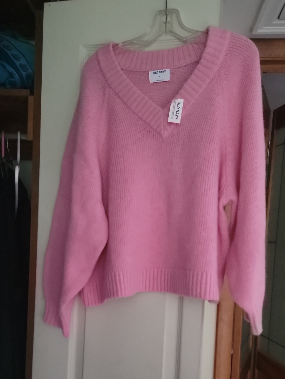 Old Navy Pastel Pink V-Neck Knit Sweater